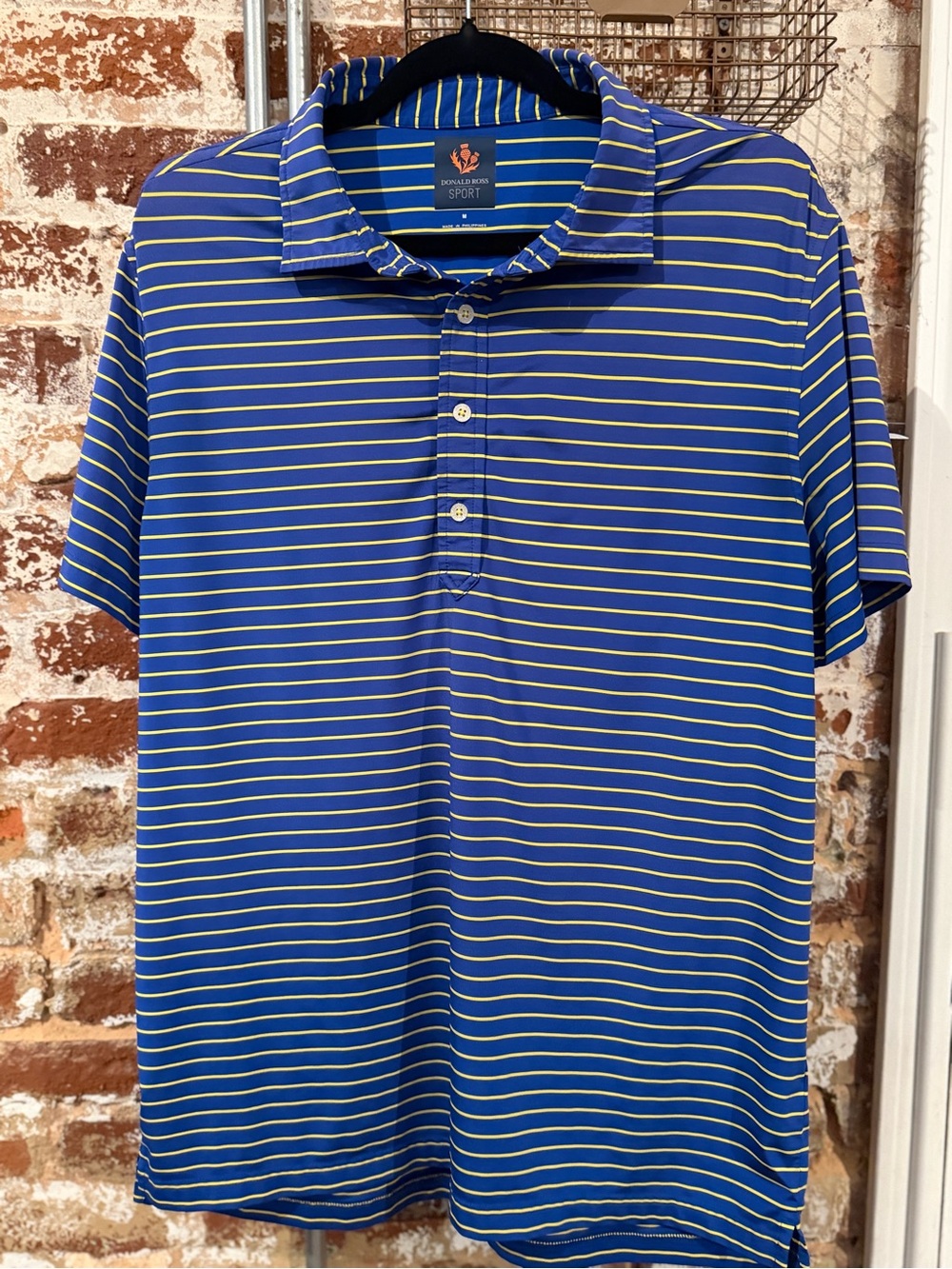 Donald Ross Sport Men's Feeder Stripe Performance Golf Polo Shirt, Size M